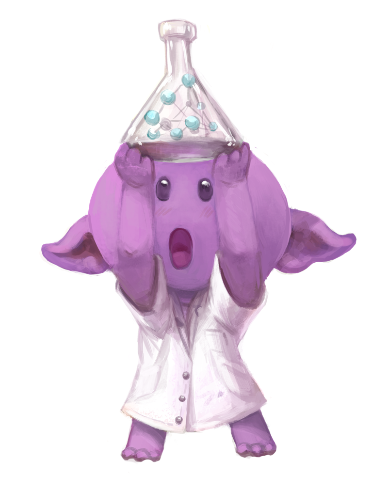 Spritely Institute's goblin character holding up the Spritely Institute flask